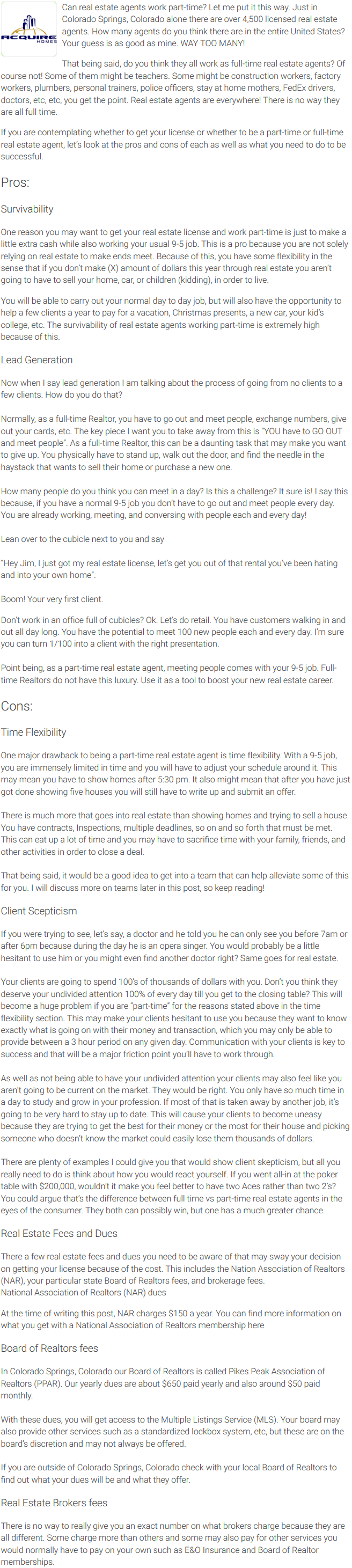 Agent Insights Part Time Real Estate Agent Is It Possible? (Pros